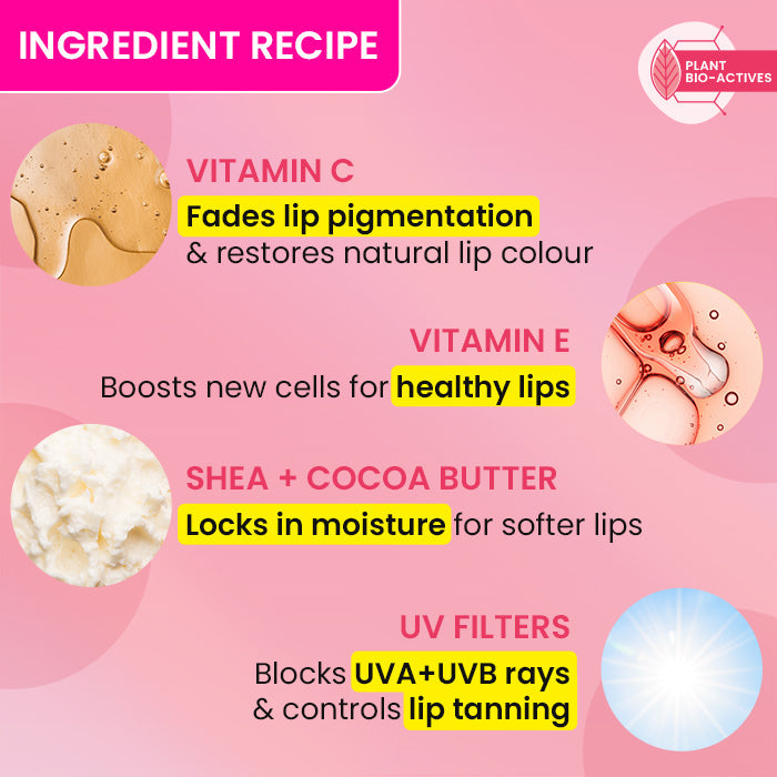 Dot & Key Vitamin C + E Brightening Lip Balm with SPF 50+ (03Watermelon Cool Medium Tinted)