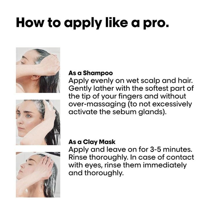 LOreal Professionnel Scalp Advanced Anti-Oiliness 2-In-1 Shampoo & Mask Deep Purifier Clay For Very Oily Scalp (250ml)