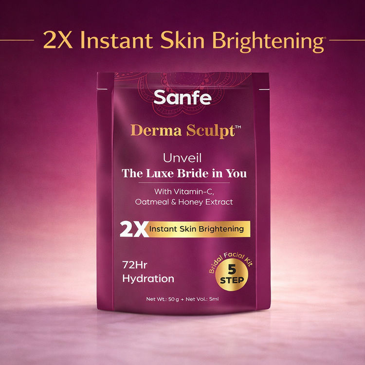 Sanfe Derma Sculpt 5 Step Bridal Facial Kit For Instant Glow Up
(55ml)