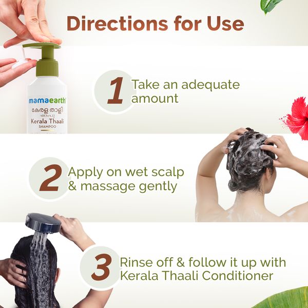 Mamaearth Kerala Thaali Shampoo with the Power of 12 Herbs for Thick & Long Hair - 250 ml