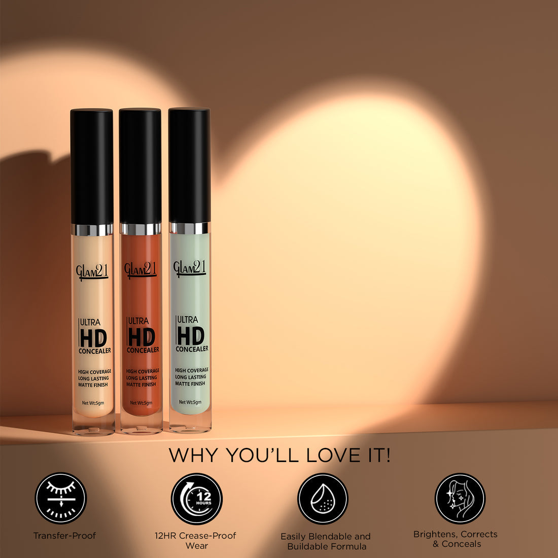 Glam21 Ultra HD Liquid Concealer (02Medium Neutral)