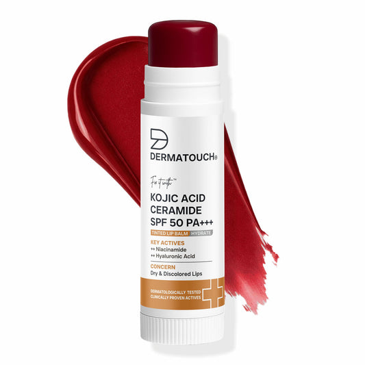 DERMATOUCH Kojic Acid Ceramide SPF 50 PA+++ Natural Lip Balm - Dark Tint