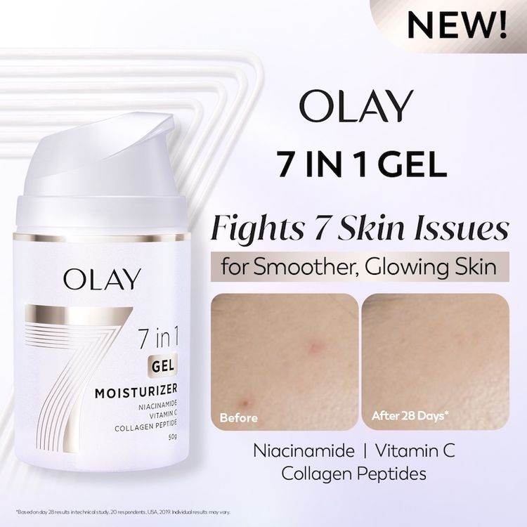 Olay 7in1 Gel Moisturizer with Niacinamide, Vitamin C, Collagen Peptide, Fights 7 Skin Issues
(50g)