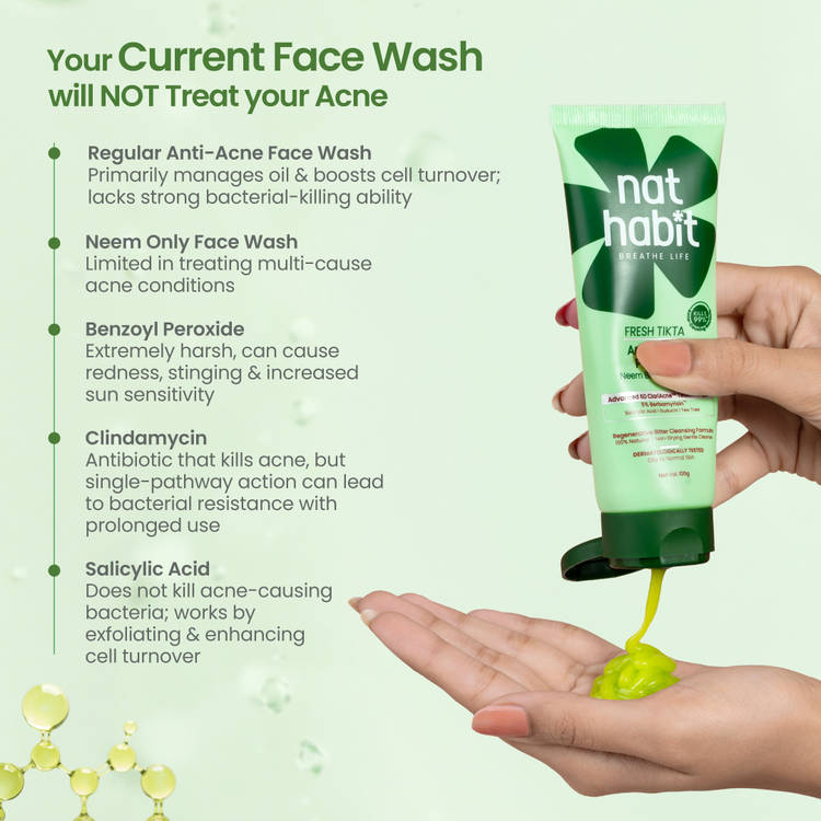 Nat Habit Anti-Acne Neem Berbamyrisin Tikta Face Wash (100 g)