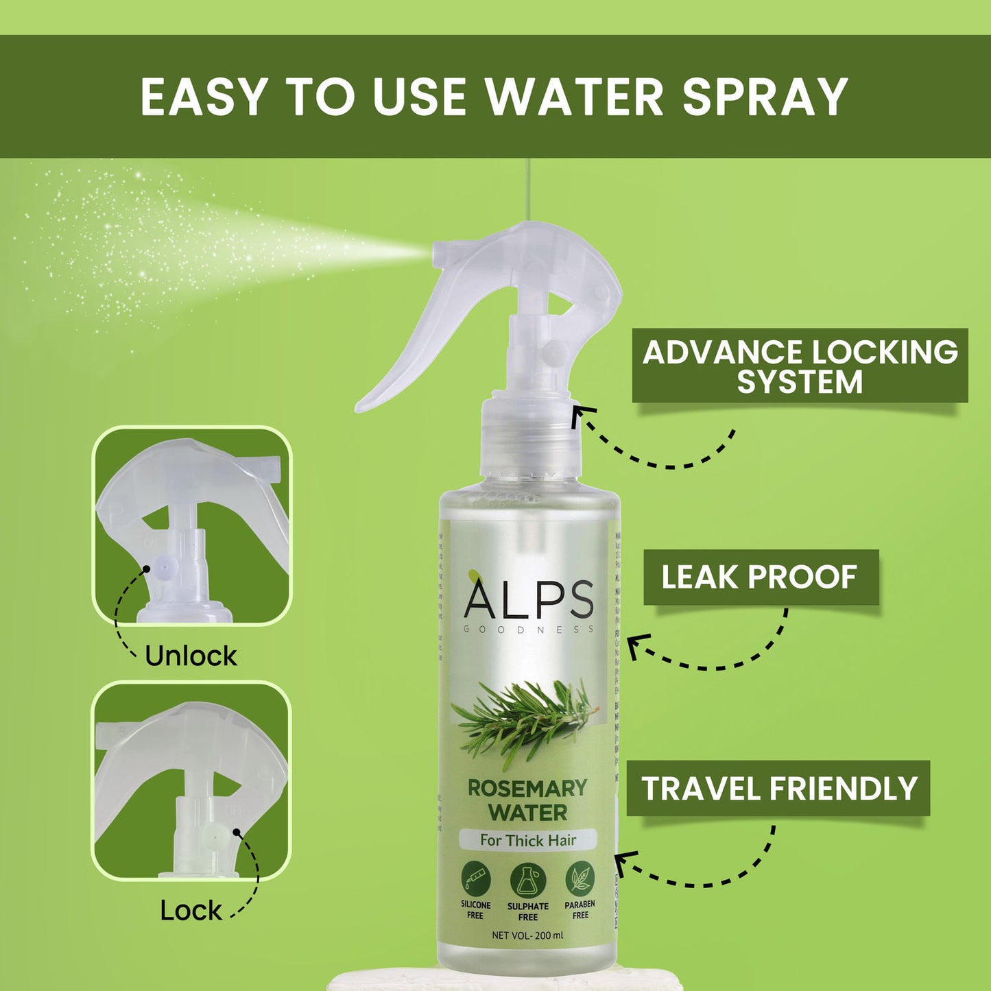 Alps Rosemary Water (200 ml) Rosemary water for hair