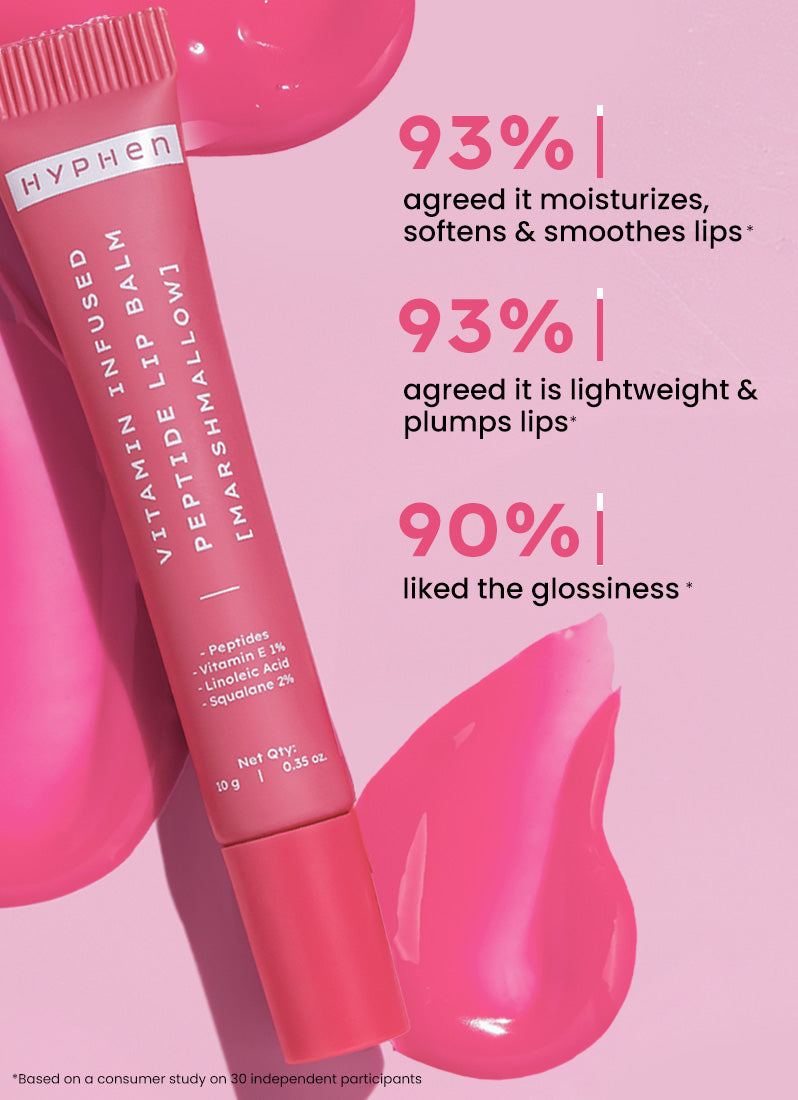 Hyphen Vip marshmallow lip balm with 1% vit e, 2% squalane & peptides - 10g