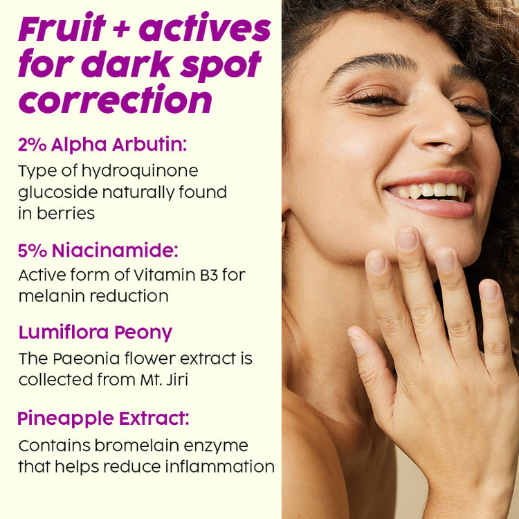 Plix 2% Alpha Arbutin Pineapple Serum for Pigmentation & Dark Spot Reduction
(30ml)