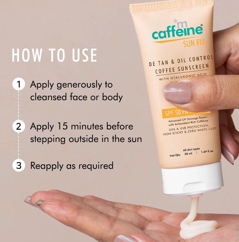 Mcaffeine Detan & Oil Control Coffee Sunscreen SPF 50 PA++++ 50 ml