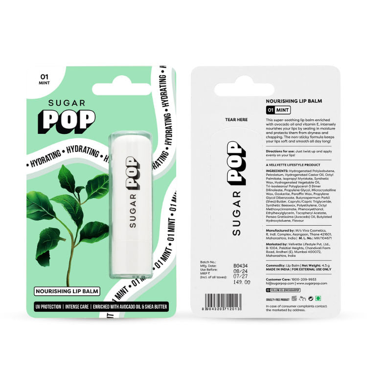 SUGAR POP Nourishing Lip Balm with SPF Shea-Butter & Avocado Oil (01 Mint)