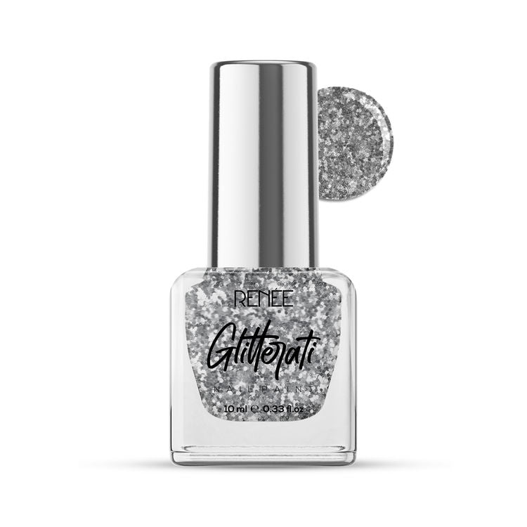 RENEE Glitterati Nail Paint (10 Silver Flake)