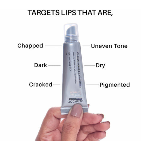 DERMDOC LipBright Treatment 1% Glutathione + 2.5% Arbutin Lip Balm (10 gm)