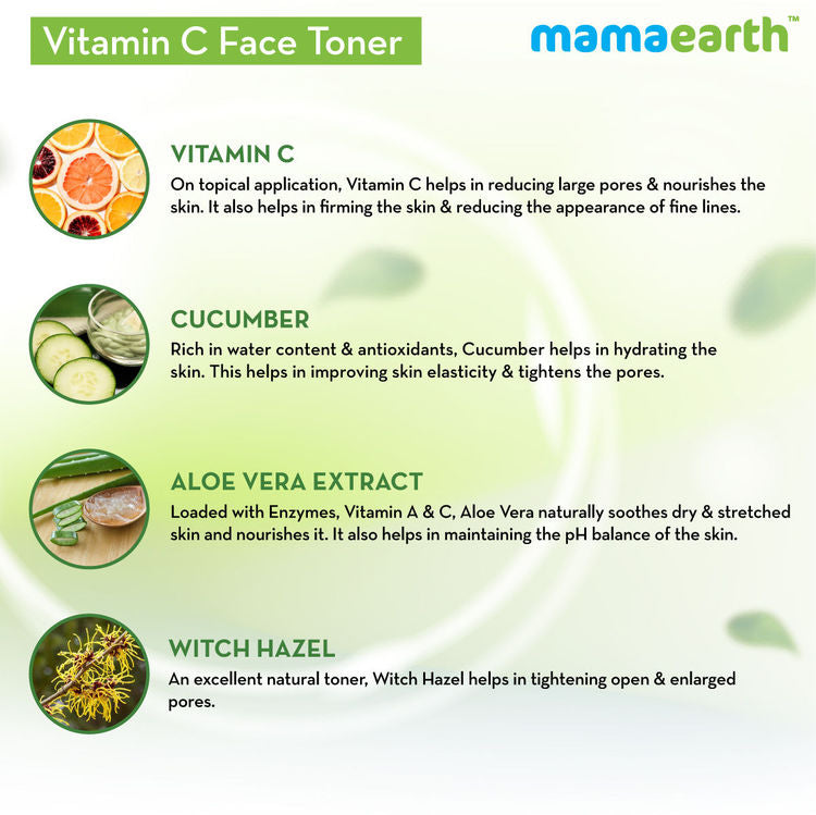 Mamaearth Vitamin C Face Toner with Witch Hazel for Pore Tightening and All Skin Types
(200ml)