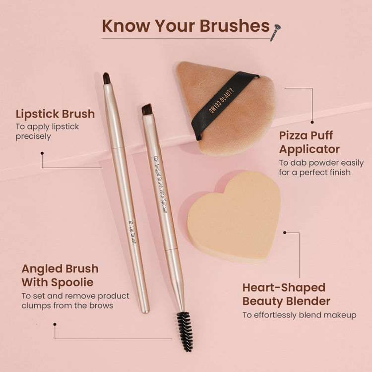 Swiss Beauty
Heartistry Makeup Brush Set Of 12 For Face, Eyes & Lips (12pcs)