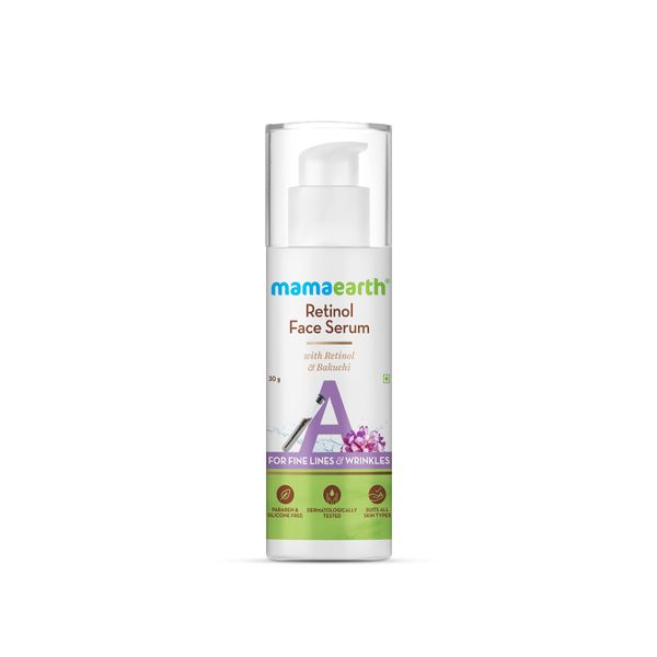 Mamaearth Retinol Face Serum with Retinol & Bakuchi for Fine Lines & Wrinkles – 30 g