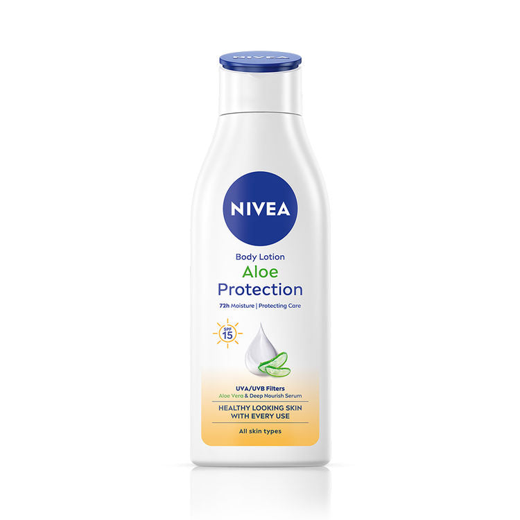 NIVEA Sunscreen lotion with SPF 15 & ALOEVERA- 5 in 1 COMPLETE CARE for 48H Moisturization
(200ml)
