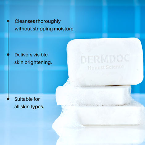 DERMDOC 2% Kojic Acid and 0.5% Glutathione Cleansing Bar Soap (75 gm) | Brightening | Gentle Cleansing Action | Sensitive Skin Friendly