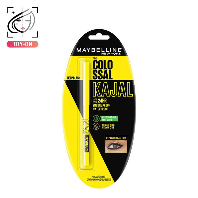 Maybelline  The Colossal Kajal, Smudgeproof & Waterproof (Deep Black)