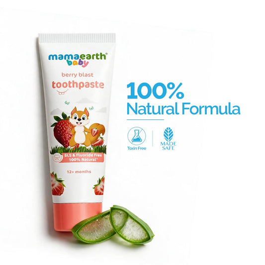 Mamaearth 100% Natural Berry Blast Kids Plaque Removal Toothpaste 50 Gm