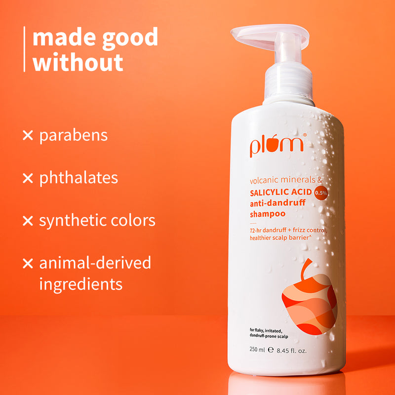 Plum Anti-Dandruff Shampoo with Volcanic Minerals & 0.5% Salicylic Acid (250ml)