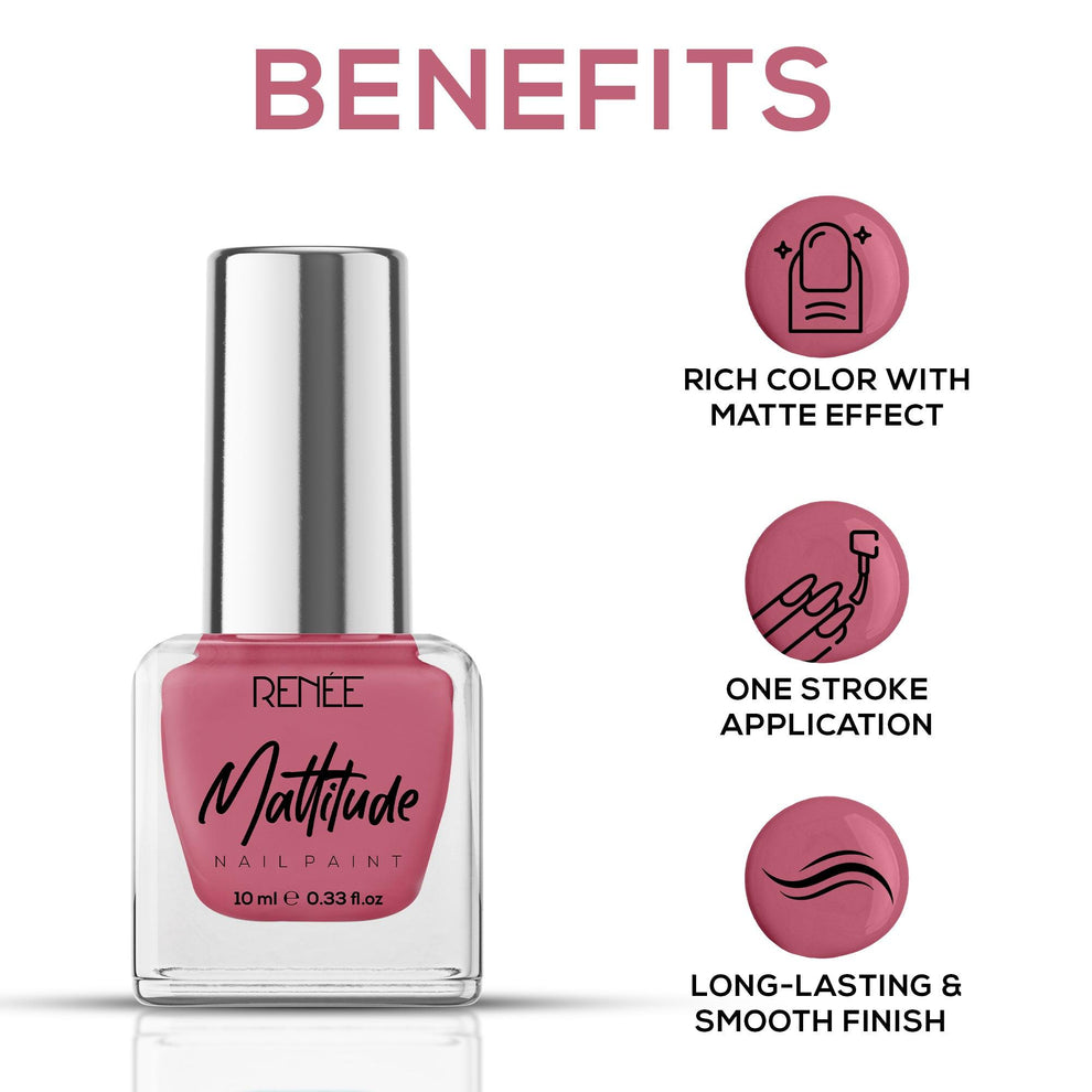 RENEE Mattitude Nail Paint 10ml (01 Royale Rose)