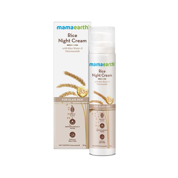 Mamaearth Rice Night Cream With Rice Water & Niacinamide for Glass Skin - 50 g