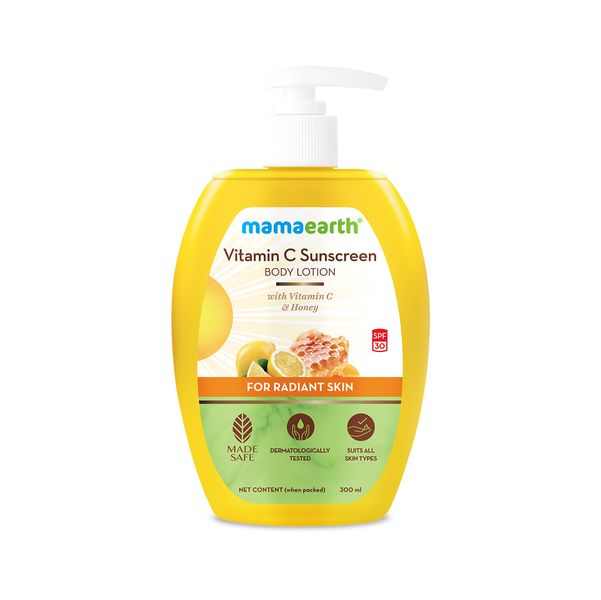 Mamaearth Sunscreen Body Lotion with SPF 30 - 300 ml | Vitamin C