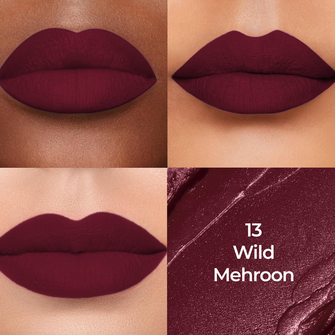 Colors Queen Luxury Matte Non-Transfer Lipstick Waterproof & Bold (13 Wild Mehroon)