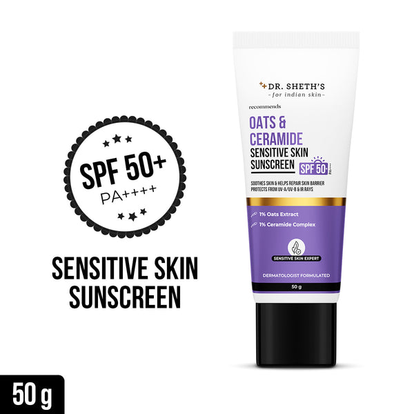 Dr. Sheth's Oats & Ceramide Sunscreen for Sensitive Skin - 50 gm