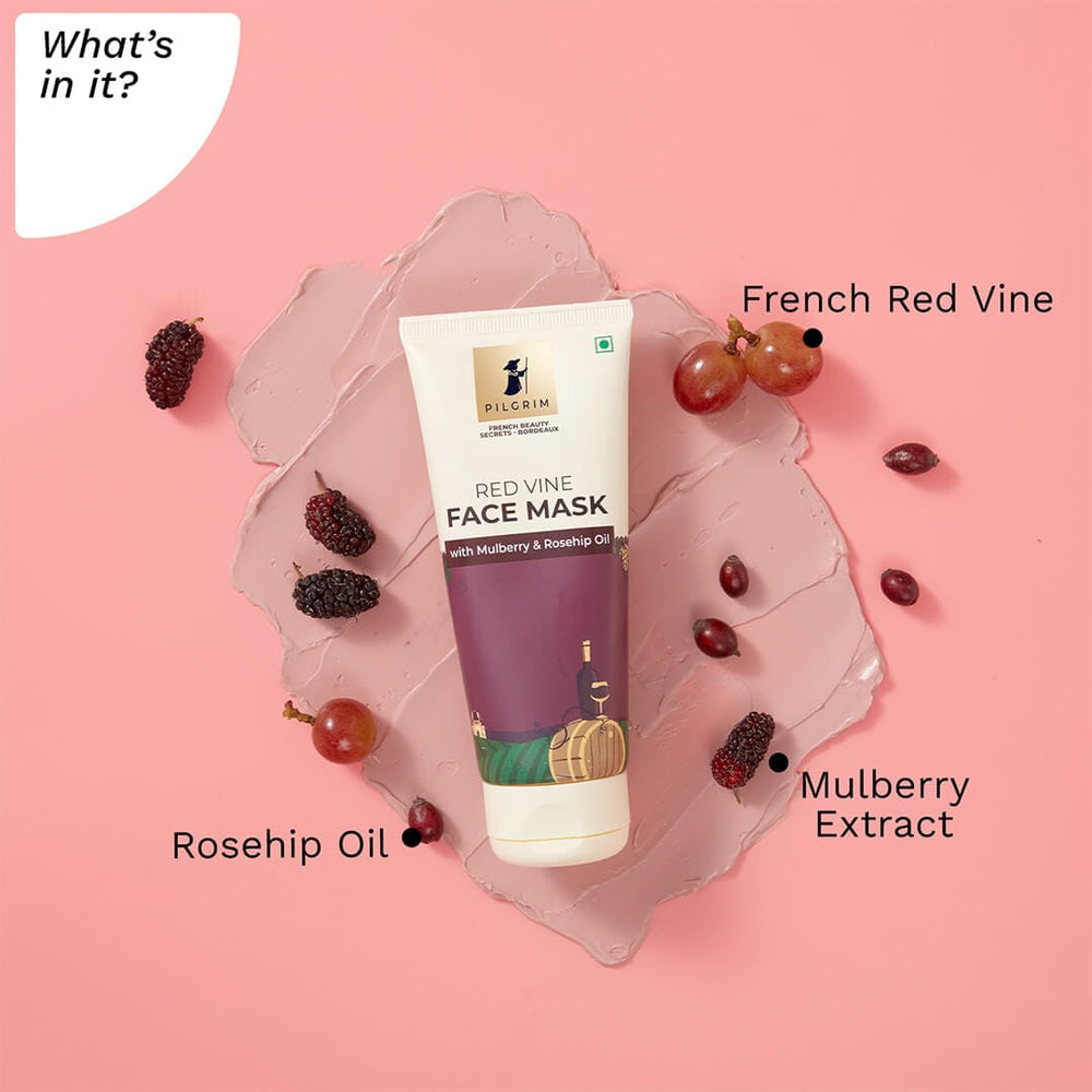 Pilgrim Red Vine Face Mask with Mulberry & Rosehip Oil
For Radiant Glowing Skin