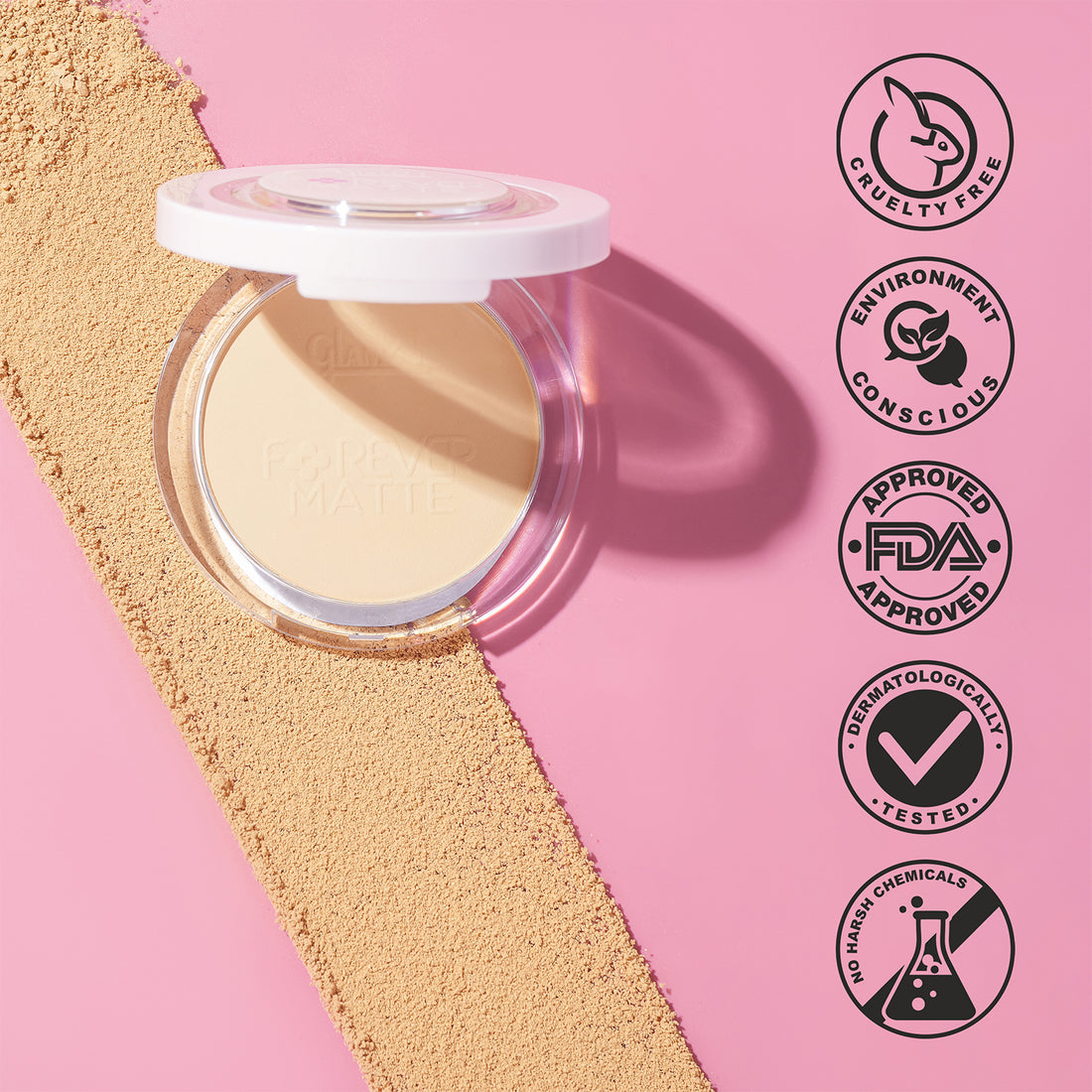 Glam21 Forever Matte Compact Powder (06Honey)