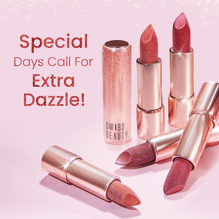 Swiss Beauty More Than Glitter Lipstick (2 Glitz Pink)