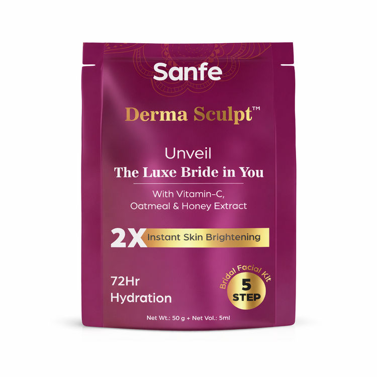 Sanfe Derma Sculpt 5 Step Bridal Facial Kit For Instant Glow Up
(55ml)