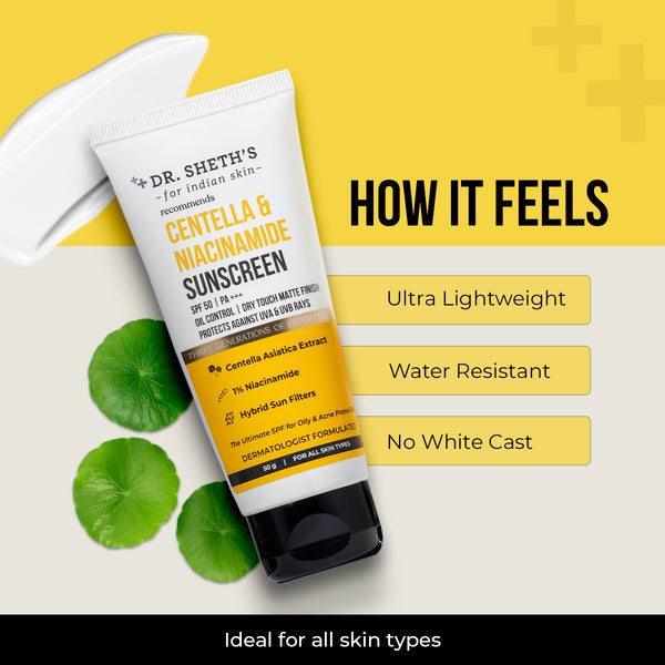 Dr. Sheth's Centella & Niacinamide Oil & Acne Control Sunscreen - 50g