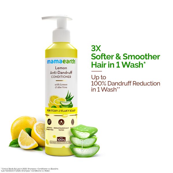 Mamaearth Lemon Anti-Dandruff Conditioner with Lemon & Aloe Vera for Itchy & Flaky Scalp - 250 ml