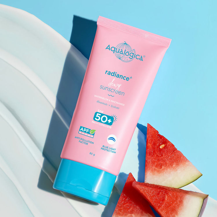 Aqualogica Radiance+ Dewy Sunscreen In-Vivo Tested with Watermelon & Niacinamide with SPF 50 & PA++++ - 80g