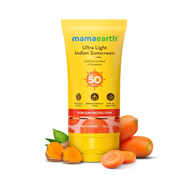 Mamaearth Ultra-Light Indian Sunscreen SPF 50 PA++++ – In-Vivo Tested 50 g