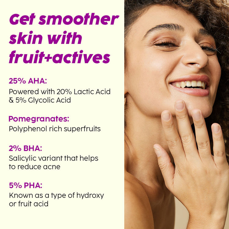 Plix Pomegranate Peeling Solution For Glowing & Even Toned Skin with 25% AHA + 2% BHA + 5% PHA
(30ml)
