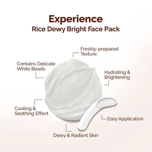 Mamaearth Rice Dewy Bright Face Pack with Rice Water & Niacinamide for For Glass Skin - 200 g