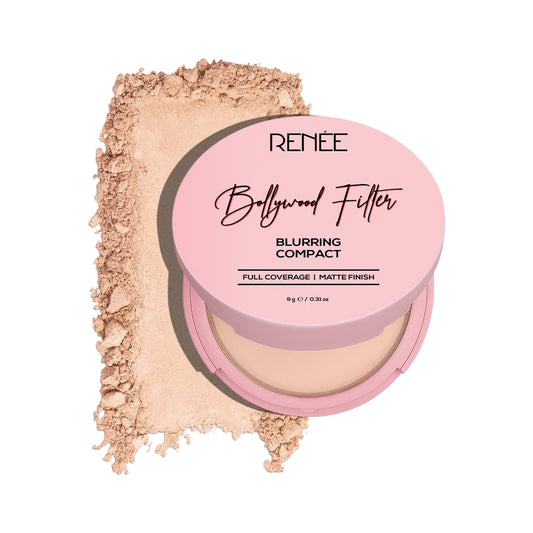 RENEE Bollywood Filter Pore Minimising Blurring Compact With Matte Finish & Full Coverage (2 Cashew Swirl)