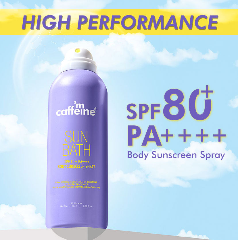 Mcaffeine Sun Bath SPF Body Sunscreen 80+ PA ++++ Spray - 100ml