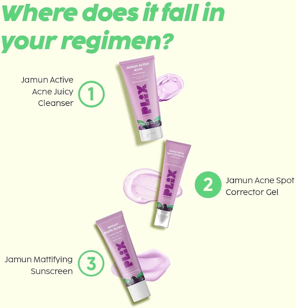 Plix Jamun Acne Spot Corrector Gel For Active Acne, Quick Fix For Blemishes