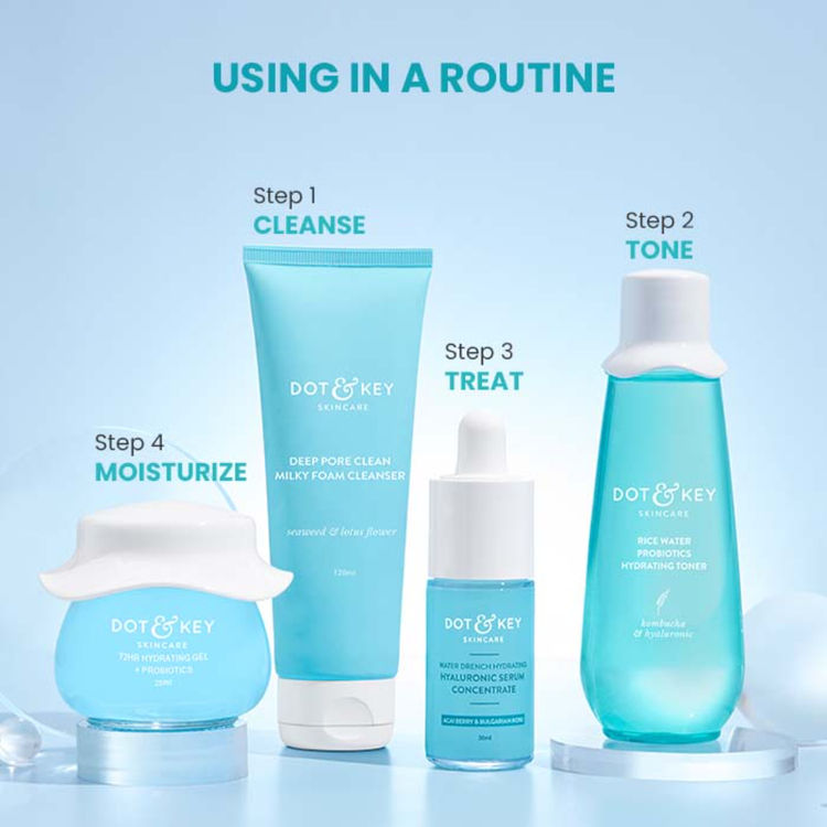 Dot & Key Deep Pore Clean Facial Foam Cleanser, With Seaweed & Lotus Flower (100ml)