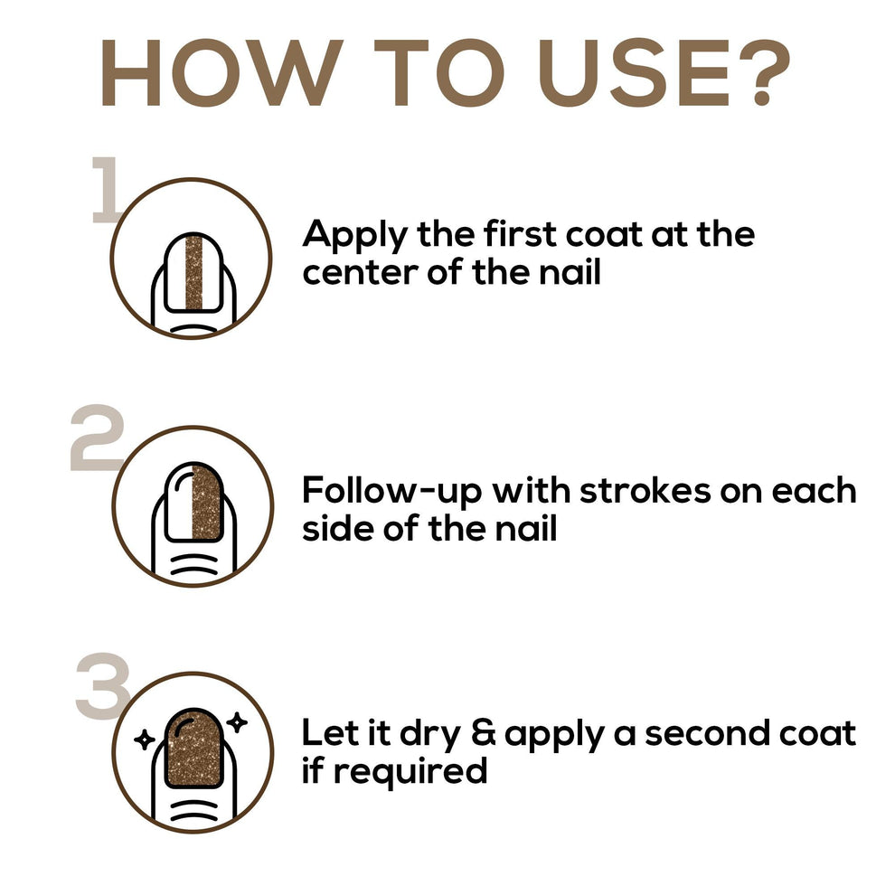RENEE Glitterati Nail Paint (05 Ecru Brown)