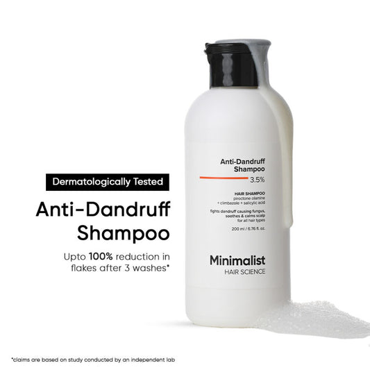 Minimalist Anti-Dandruff Shampoo 3.5% Salicylic Acid For Flaky & Itchy Scalp, Gentle & Sulphate-Free
(200ml)