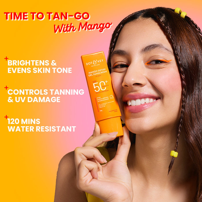Dot & Key Mango + Detan Gel Sunscreen (Oil Free), SPF 50+ PA+++ (80g)