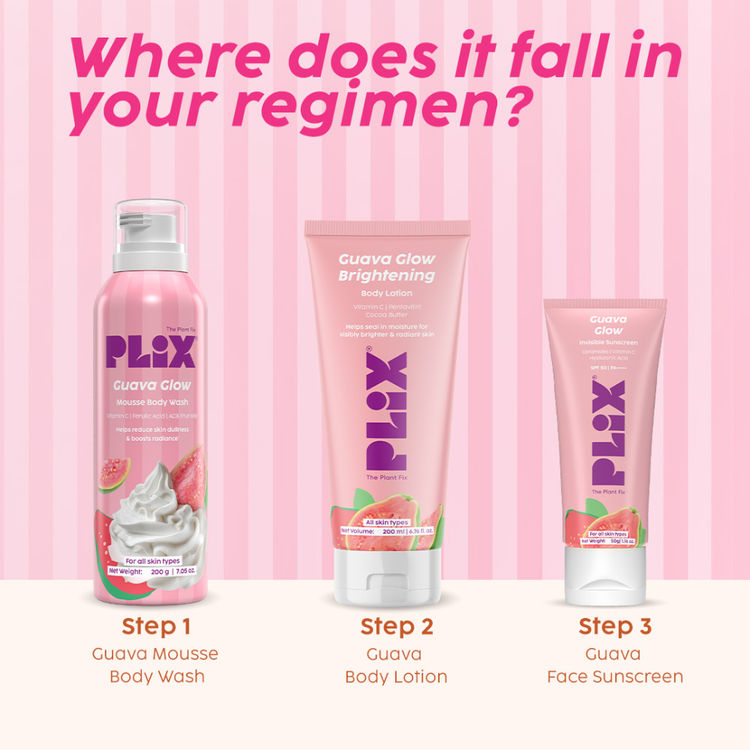 Plix Guava Mousse Body Wash For Glowy & Hydrated Skin
(200g)