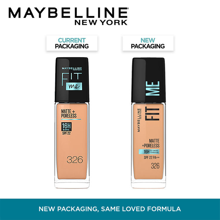 Maybelline Fit Me Matte+Poreless 16H Oil Control Foundation With SPF 22 PA++ (326 Warm Tan)(30ml)