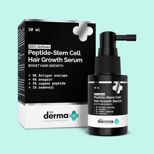 The Derma Co 20% Actives Peptide-Stem Cell Hair Growth Serum with Foligen Analupe & Anagain For Hair Growth - 30 ml