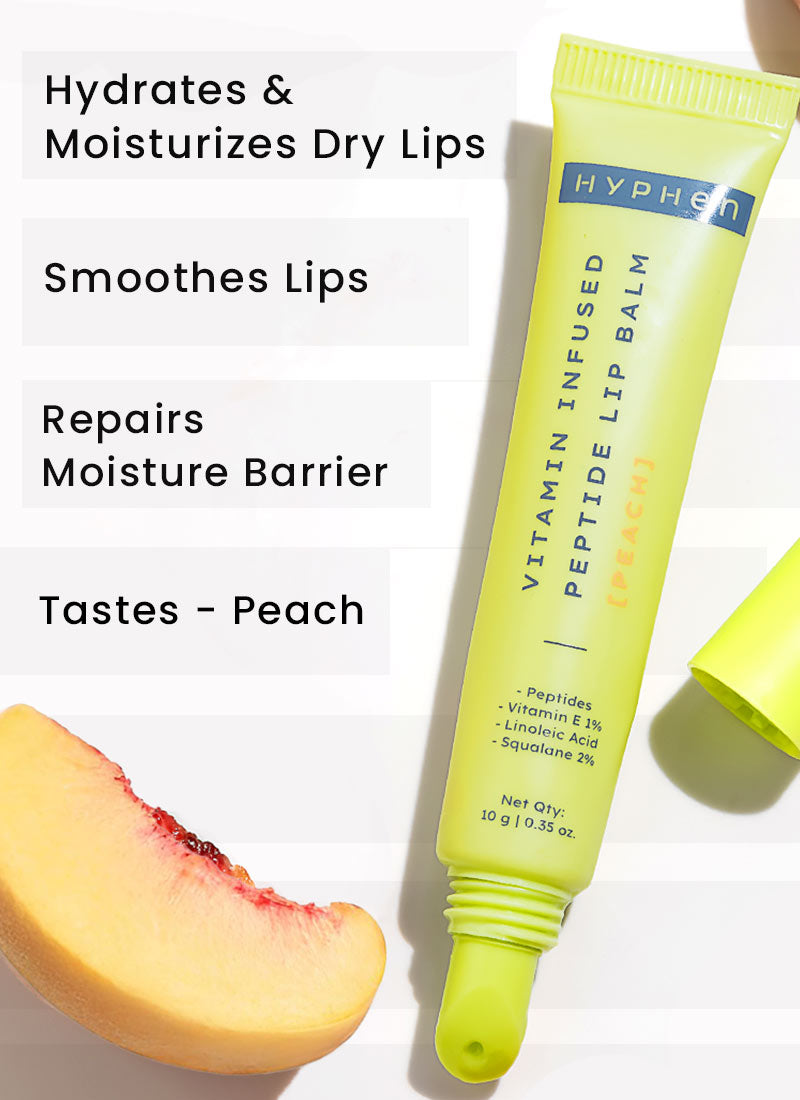 Hyphen Vitamin infused peptide lip balm - peach 10g