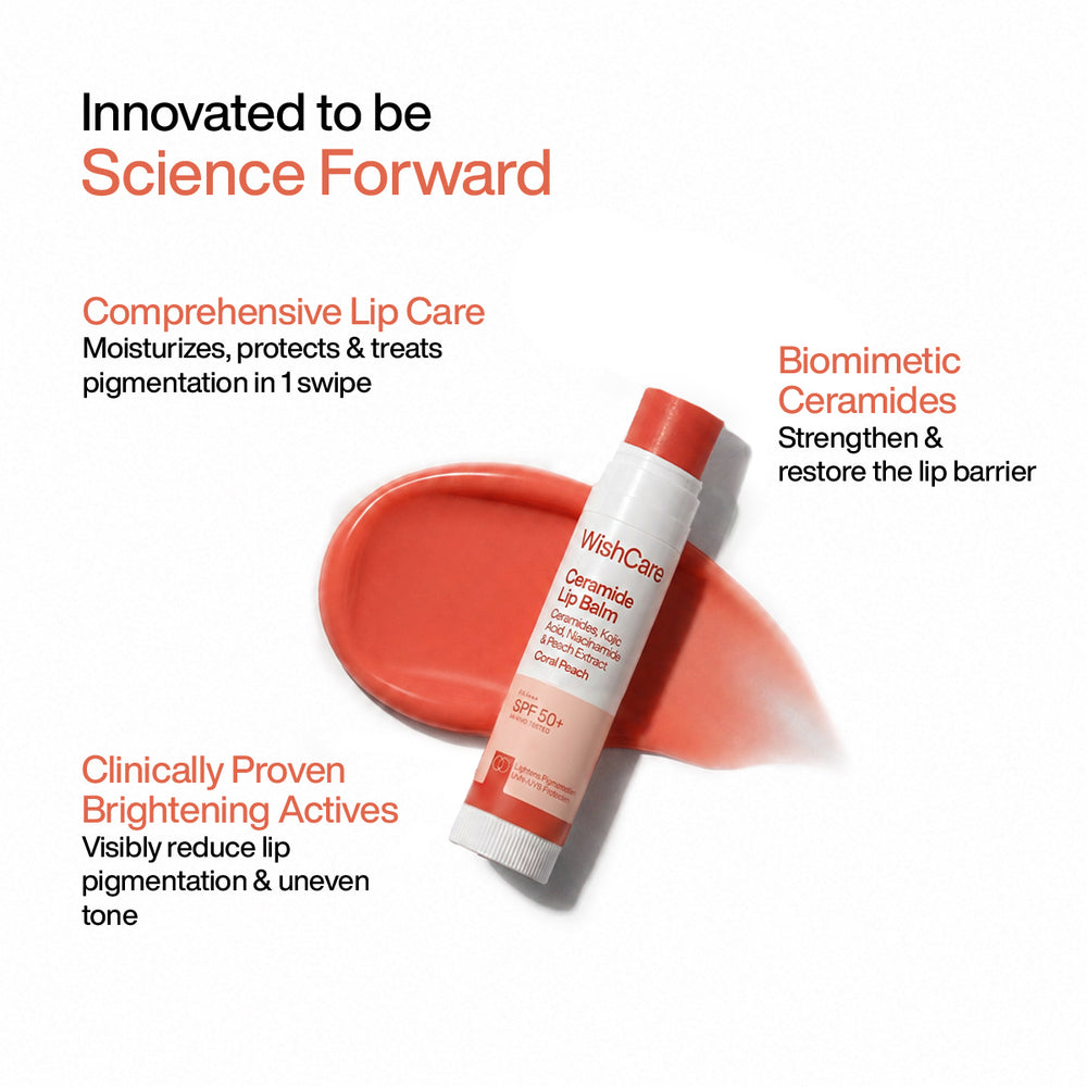 Wishcare Ceramide Lip Balm with SPF 50 PA++++ Coral Peach
